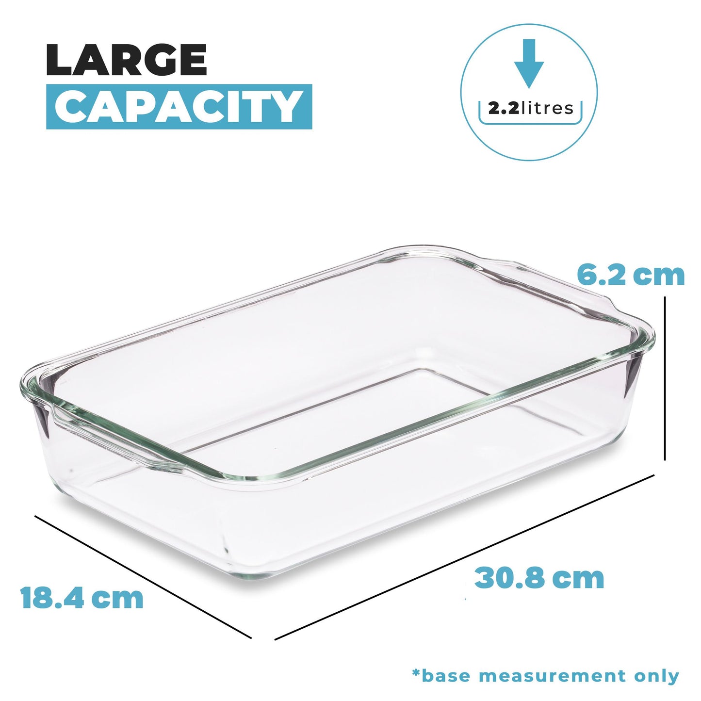 Glass Lasagne Dish with Lid - 2.2 litre